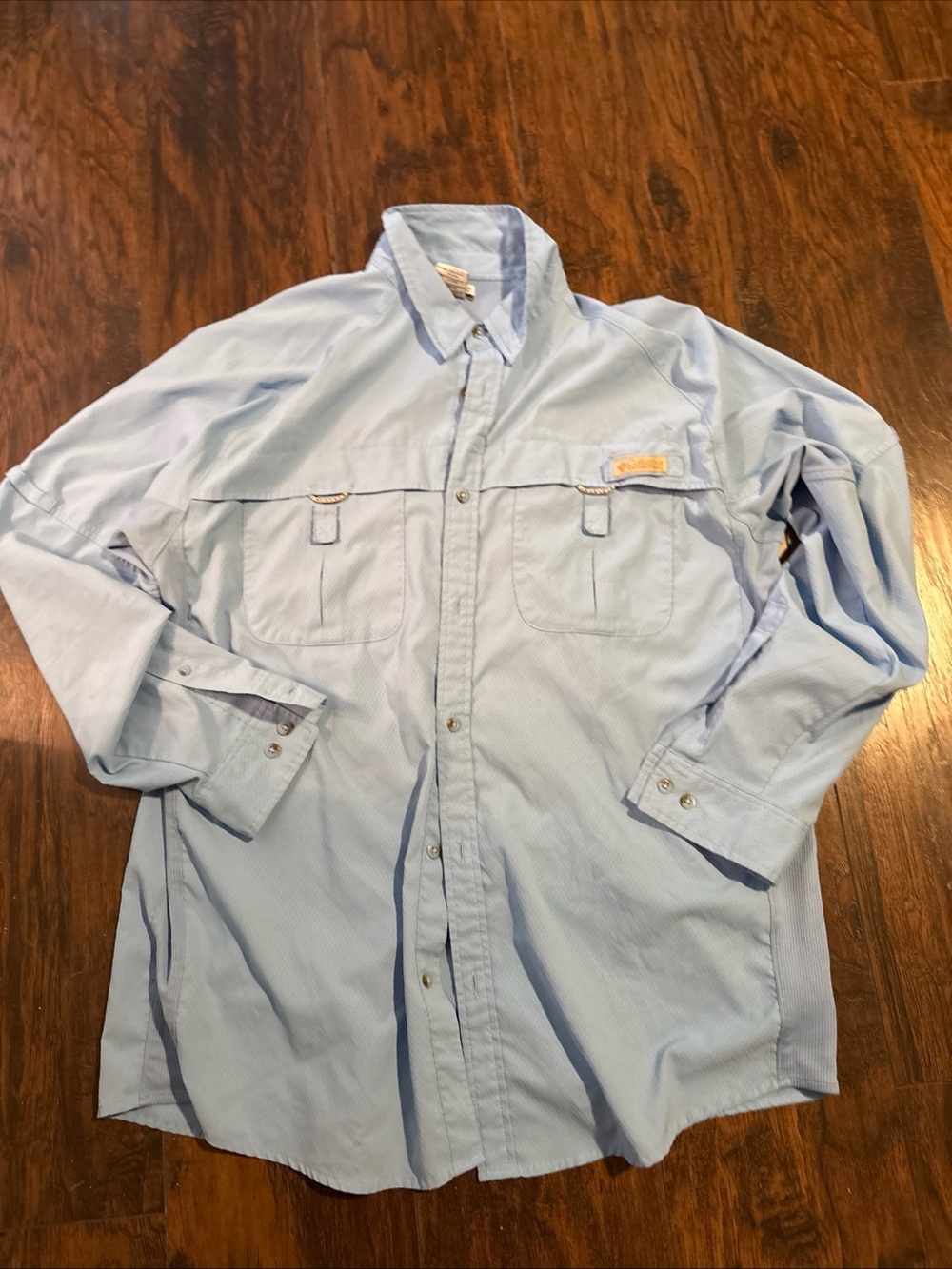 Columbia pfg Omni shade Light Blue Long-Sleeve Men's Button-Up Shirt